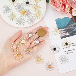 24 Stück 12 Farben Katzenauge Sonnenanhänger mit Kristall Strass&nbsp;FIND-FH0007-93