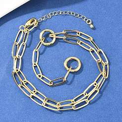 Cadena de clip de latón y collares de lazo&nbsp;NJEW-H087-06A-G