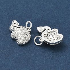 Pendentifs en laiton zircon cubique micro pavé noir&nbsp;CU-CBA3F77-05S
