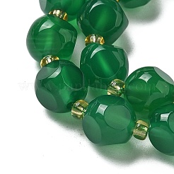 Natürliche grüne Onyx Achat (gefärbt und erhitzt) Perlen Stränge&nbsp;G-K387-A05-02