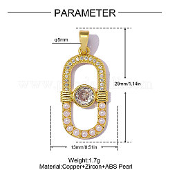 Pendentifs en laiton zircon cubique transparent&nbsp;CU-OY001-78G