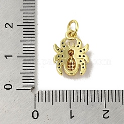 Anhänger aus goldfarbenem Messing mit farbigen Zirkonia-Pavé&nbsp;KK-M283-06B-02