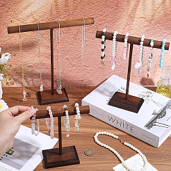 3 juego de 3 estilos de soportes de exhibición organizadores de pulseras de madera con barra en T&nbsp;BDIS-PH0001-10