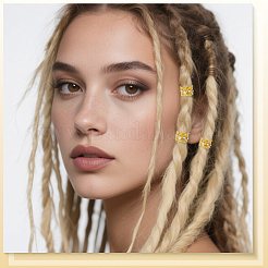 50 Stück 2 Farben Eisen Dreadlocks Perlen Haarschmuck&nbsp;OHAR-SC0001-19
