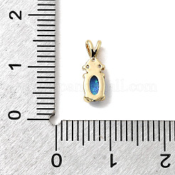 Ciondoli piatti rotondi ovali in opale sintetico&nbsp;KK-H089-05B-02