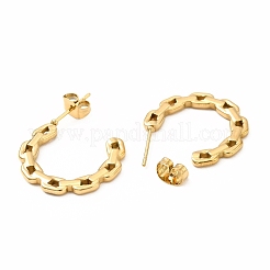 Boucles d'oreilles à tige en acier inoxydable 304 avec placage ionique (IP) en forme de maillon de chaîne&nbsp;EJEW-F283-01G