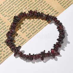 Chips de pulseras elásticas con cuentas de granate natural&nbsp;BJEW-JB01826-09