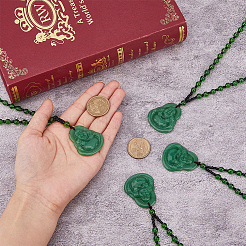 4 collana con ciondolo in resina imitazione pietra preziosa del Buddha Maitreya&nbsp;NJEW-FI0001-62A