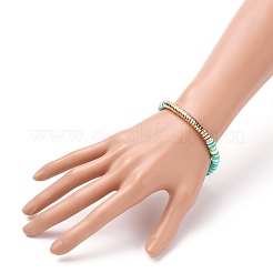 Bracelets élastiques faits à la main de perles heishi en pâte polymère&nbsp;BJEW-JB05704