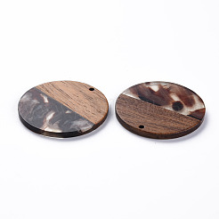 Pendenti in resina trasparente e legno di noce&nbsp;X-RESI-T035-35E
