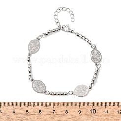 Religion 304 Edelstahl-Gliederarmbänder&nbsp;BJEW-F524-04B-P