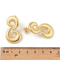 Pendientes de latón con doble luna&nbsp;EJEW-F389-18G