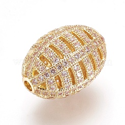 Abalorios de latón con pavé de circonitas&nbsp;ZIRC-F090-02-A
