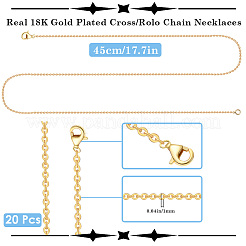 20 collana con catena in ottone da 1 mm&nbsp;MAK-BBC0001-20