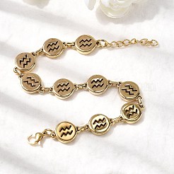 12 bracciale a catena con maglie in acciaio inossidabile 304 con costellazioni&nbsp;BJEW-I239-01G-10