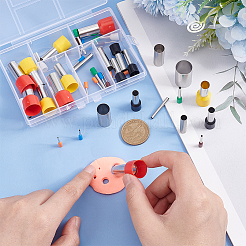 2 ensemble de 2 emporte-pièces ronds en plastique et en acier inoxydable pour argile&nbsp;DIY-UN0004-35