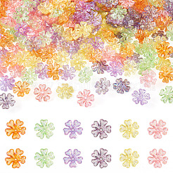 240 pièce de 6 couleurs de capuchons de perles acryliques transparents plaqués UV&nbsp;OACR-TA0002-95