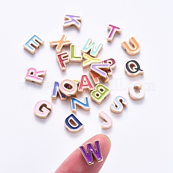 Legierung Schmelz Alphabet Perlen&nbsp;ENAM-R055-01-RS