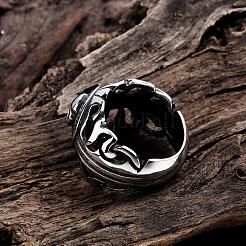 Punk-Rock-Stil Herren 316l chirurgischen Edelstahl Totenkopf Ringe&nbsp;RJEW-BB06632-11
