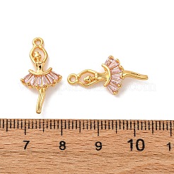 Pendentifs avec zircon cubiques à micro-pavés en laiton&nbsp;X-KK-K382-26G-01