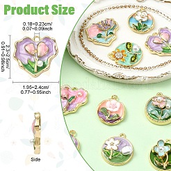 10 stücke 10 arten rack überzug legierung strass emaille anhänger&nbsp;ENAM-YW0008-30