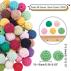 56 Stück 28 Farben Bio-Wollstoffperlen&nbsp;FIND-CA0003-74