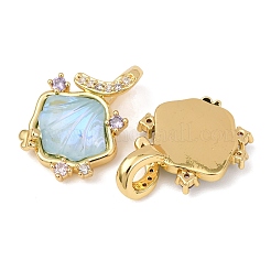 Pendentifs en laiton pavé de zircones cubiques et résine&nbsp;KK-G543-03G