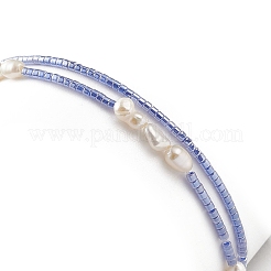 2 stücke 2 stil natürliche perle & glas saatperlen stretch-armbänder set&nbsp;BJEW-JB09032
