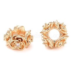 Laiton micro pavé de perles de zircone cubique claires&nbsp;KK-U028-27G