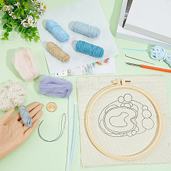 Kits de broderie à l'aiguille et au poinçon pour sous-verres DIY pour débutants&nbsp;DIY-WH20095-003D