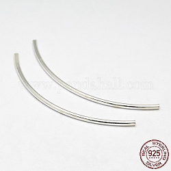 Tube 925 Sterling Silver Beads, Silver, 20x1.5mm, Hole: 1mm