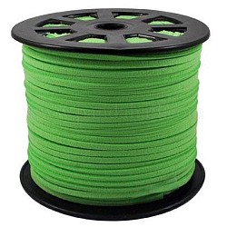 Faux Suede Cords, Faux Suede Lace, Lime, 5x1.5mm, 100yards/roll