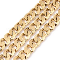 304 catena a maglie cubane in acciaio inossidabile, catene attorcigliate, senza saldatura, oro, 10mm, link: 13.5x10x3 mm