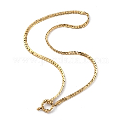 316 Halskette mit Ringanhänger aus chirurgischem Edelstahl, mit kubanischen Gliederketten, golden, 16.14 Zoll (41 cm), breit: 3.7 mm