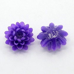 Synthetic Coral Flower Beads, 3D Lotus, Dyed, Mauve, 22x12mm, Hole: 2mm