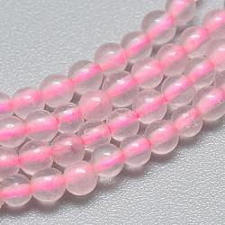 Natural Rose Quartz Beads Strands, Round, 2mm, Hole: 0.5mm, about 196pcs/strand, 16.3 inch