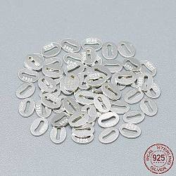 925 Sterling Silber Slice Kettenlaschen, oval mit Knochendesign, mit 925 Stempel, Silber, 5.5x4x0.5 mm
