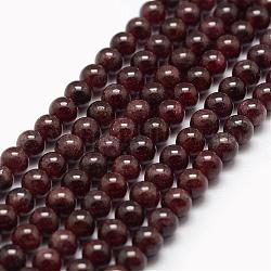 Chapelets de perles de grenat naturel, ronde, 4.5~5mm, Trou: 1mm, Environ 89 pcs/chapelet, 15.5 pouce