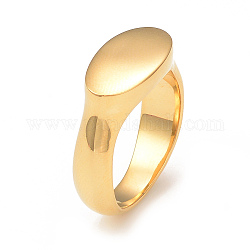 Chapado en iones (ip) 304 anillo de sello ovalado de acero inoxidable para mujer, real 14k chapado en oro, diámetro interior: 18 mm