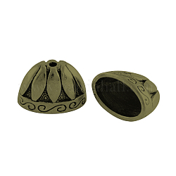 Abalorios de conos de aleación de estilo tibetano, para borlas colgante, Sin cadmio y níque y plomo, Bronce antiguo, 13x20x12mm, agujero: 2 mm