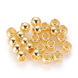 Perline di distanziatore stile tibetano,  piombo e cadmio libero, tamburo, oro, 6x7mm, Foro: 3.5 mm