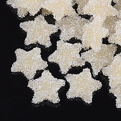 Cabuchones de resina, Con diamantes de imitación de cristal a, estrella, trigo, 19~20x20~21x5~6mm