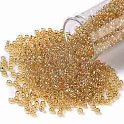 Toho perles de rocaille rondes, Perles de rocaille japonais, (103b) lustre transparent topaze moyen, 8/0, 3mm, Trou: 1mm, environ 222 pcs/10 g