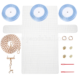 DIY Knitting Crochet Bags Kit, Including Mesh Plastic Canvas Sheets, Ribbon, Knitting Needles, D Ring, Snap Button, Bag Strap Chains, Deer Decorative Button, for DIY Craft Shoulder Bags Accessories, Mixed Color, 360x395x1.5mm
