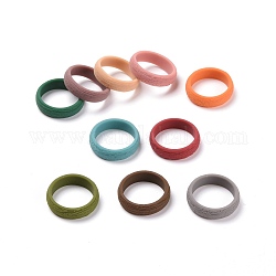 Силиконовые перстни, текстурированный, разноцветные, размер США 6, внутренний диаметр: 17 мм, 10 шт / пакет