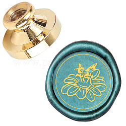 Wax Seal Brass Stamp Head, for Wax Seal Stamp, Floral Pattern, 25x14.5mm