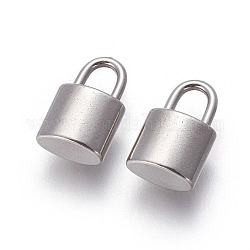 304 Stainless Steel Pendants, Padlock, Stainless Steel Color, 19.5x11.7x5mm, Hole: 7x5mm