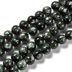 Perles naturelles SERAPHINITE brins, ronde, Grade a, 12mm, Trou: 1.2mm, Environ 33 pcs/chapelet, 15.51 pouce (39.4 cm)