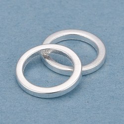 Anelli collegamenti in ottone, placcato di lunga durata, anello rotondo, placcati argento 925 euro, 8x1mm, diametro interno: 6mm