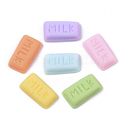 Cabochons décodés en résine opaque, bonbons au lait, nourriture imitation, couleur mixte, 19~20x11x5mm